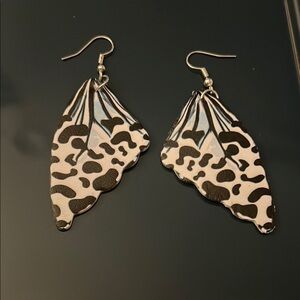 Black and White‎ Butterfly Wing Earrings